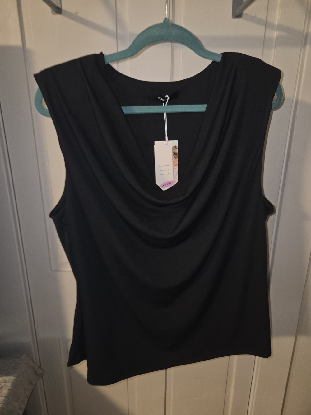 Draped Cowl Neck Camisole/Blouse in Black NWT - Picture 1 of 3